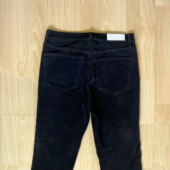 Re Done Women Size 26 High Rise Black Corduroy Straight Leg - Picture 8 of 8